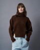 Tailor Made Oversized Knit Turtleneck Coffee Πουλόβερ